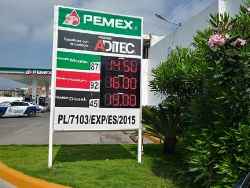 A 14:50 amaneció hoy el precio de la gasolina Magna