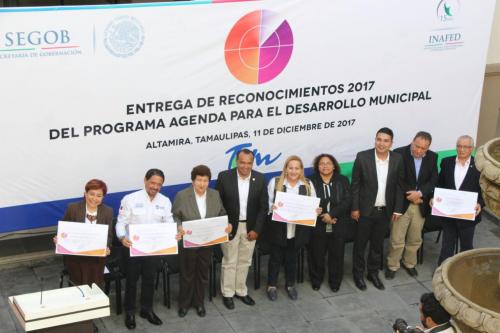 Recibe gobierno de Tampico reconocimiento por su destacada participación en el programa “Agenda para el Desarrollo Municipal”