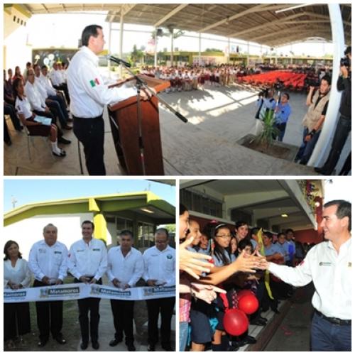 Más de 22 mdp invierte Alfonso Sánchez en Infraestructura Educativa en Matamoros.