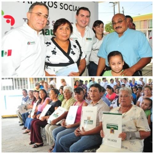 Con la entrega de escrituras y apoyos sociales confirma ETC su compromiso con matamorenses.