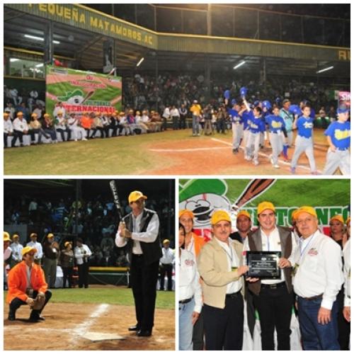 En Matamoros Alfonso Sánchez inaugura “Torneo Internacional de Beisbol Infantil
