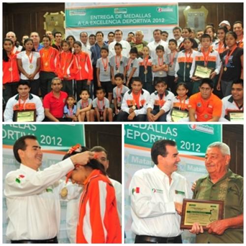 Reconocimientos y medallas a la excelencia deportiva 2012 entrega Alfonso Sánchez