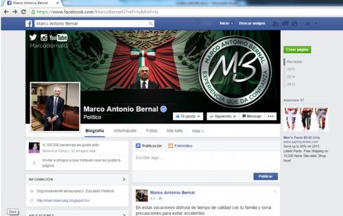 Marco Bernal, se promociona como el político tamaulipeco más posesionado en redes sociales