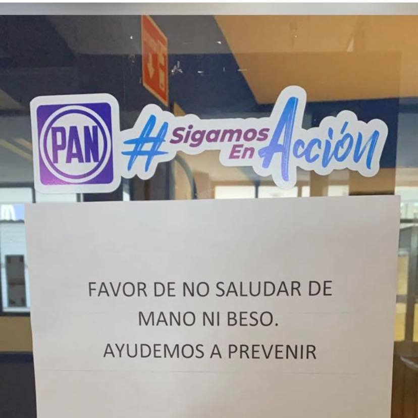 Partido Acción Nacional le entra al rechazo de besos y saludos de mano
