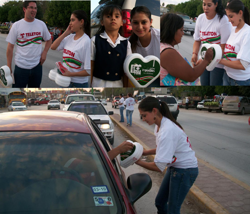 Karla Monje, inicia campaña boteo “Teletón 2009”