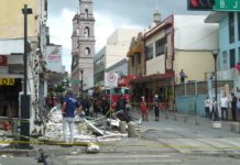 Un muerto y un lesionado grave al desplomarse marquesina de dos negocios