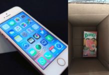 Compró por Internet un iPhone y le llegó un jugo de 250 mlts