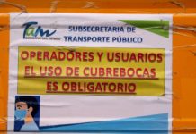 Transporte exige uso de cubre bocas