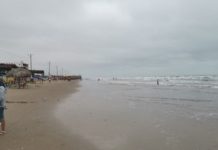 Baja afluencia de turistas en Playa Bagdad