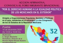 Migrantes enviarán iniciativa al Congreso para postular candidaturas en el 2021