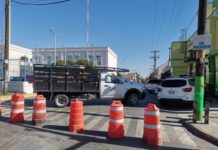 Bloqueado calle Morelos por recarpeteo en zona Centro