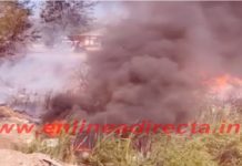 Bomberos acuden a incendio en pastizal