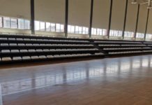 Gimnasio de la Alberca Chávez sin migrantes