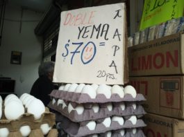 Incrementa precio del huevo, lo venden a 70 pesos la tapa
