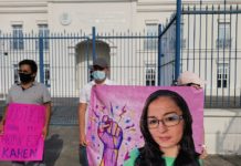 Se manifiestan familiares de joven asesinada en Palacio de Justicia en Matamoros