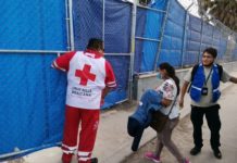 Migrantes libres de Covid-19 en filtros de Cruz Roja.