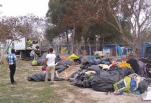 Retiran 9 toneladas de desechos desmontados en campamento migrante