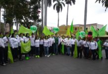 Gema Acosta y candidatos a diputados locales del PVEM arrancan campaña política