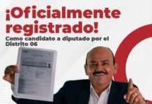 Ovidio García, se registra ante el Consejo Distrital para Diputado