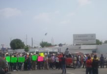 Más de 400 integrantes de la Columna Armada protestan frente a la Guardia Nacional