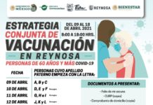 Aplicarán mañana vacuna anti COVID-19 para adultos mayores en Reynosa