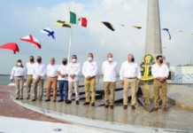 Petroleros recuerdan a marinos caídos en la Segunda Guerra Mundial.