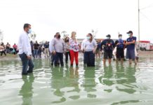 Recorre Maki Ortiz colonias afectadas por lluvias para auxiliar a las familias