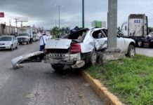 Tremendo percance vial en avenida de la Industria