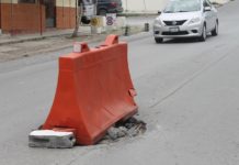 hundimiento en calle