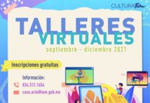 Cultura Tamaulipas continúa ofertando talleres en línea y gratuitos