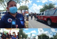 Visitan autoridades el campamento de migrantes de Plaza de la República