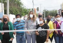 Vecinos y Alcaldesa inauguraron pavimentación de la calle 5 de Mayo