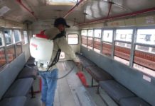 Sanitizan más de 600 unidades del transporte público.