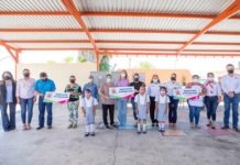 Continua Mariana Gómez visitando escuelas rurales para hacer entrega de dotaciones alimentarias e inaugurando desayunadores escolares.