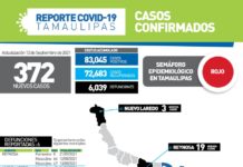 Durante las últimas 24 horas se confirmaron 372 nuevos casos de coronavirus y 6 fallecimientos