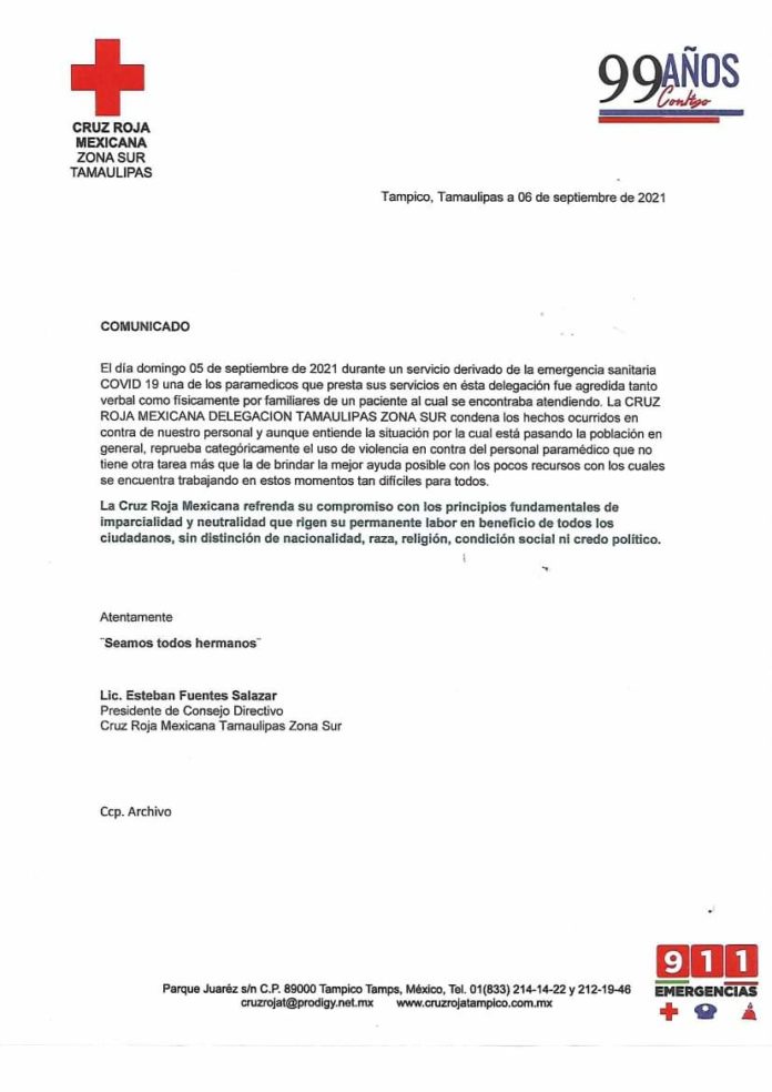 carta cruz rija agresiones