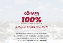 Extiende COMAPA Reynosa 100% de descuento en recargos; ¡Lo que resta del 2021!