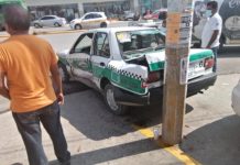 Tremendo accidente deja un taxista herido