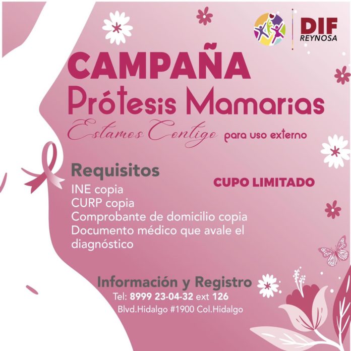DIF Reynosa realiza campaña de Prótesis Mamarias