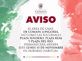 Cajas de COMAPA Reynosa estarán abiertas el 15 de noviembre