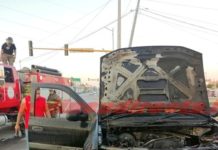 Conductor se salva de salir lesionado tras incendiarse unidad