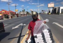 Se llenan las calles de Matamoros de vendedores de cubrebocas