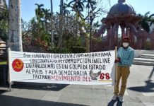 Solitario activista protestó contra el INE en Tampico
