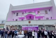 Encienden con luces palacio de gobierno con motivo del Día Internacional de la Mujer