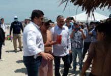Recorre gobernador y alcalde de Madero, Playa Miramar