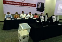 Presentan urna electrónica que se utilizará en Tamaulipas, se instalarán 10 en la zona sur