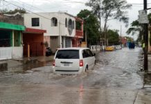 Lluvia provoca inundaciones en Madero