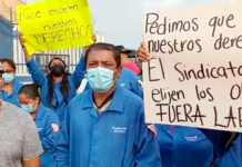 Obreros exigen libertad sindical y separarse del sindicato de Alberto Lara