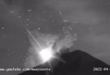 Captan paso de meteoro y gran destello cerca del volcán Popocatépetl