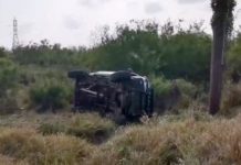 Accidente vial deja daños sobre carretera a San Fernando
